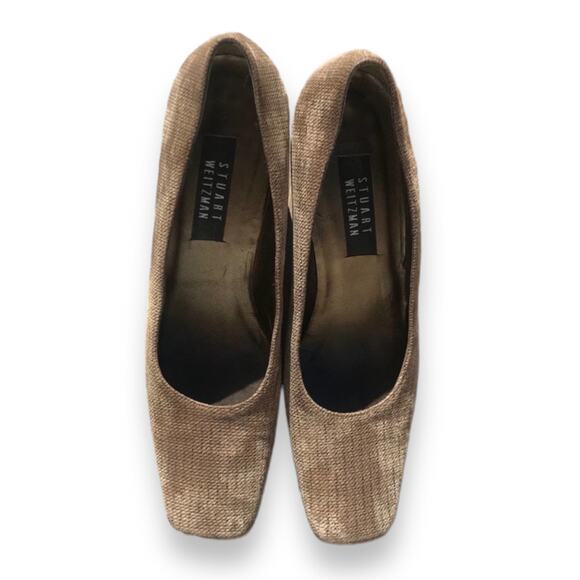 Vintage Stuart Weitzman suede houndstooth chunky heel pump - Picture 1 of 16